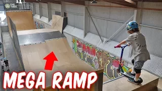 8 YEAR OLD SCOOTER RIDES MEGA RAMP!