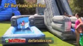 27 Foot 'Hurricane' Inflatable Water Slide with Pool | eInflatables