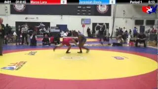 Schultz GR 60 KG Semifinal: Marco Lara (U.S Army) vs. Jeremiah Davis (U.S Army)