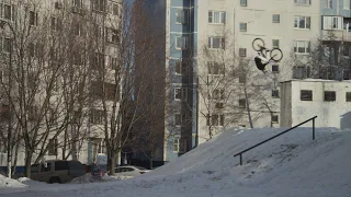 Moscow winter street with Pavel Alekhin. Red Bull