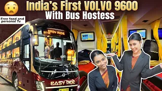 VOLVO 9600 with FEMALE CREW | Siliguri to Kolkata BEST Bus | Personal TV and FOOD 😨🔥