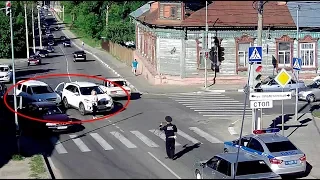 ДТП в Серпухове. Пытался объехать пробку... 25 мая 2018г.