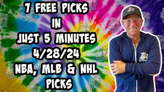 NBA, MLB, NHL Best Bets for Today Picks & Predictions Sunday 4/28/24 | 7 Picks in 5 Minutes