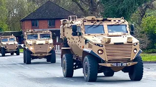 Military convoy pass through English VILLAGE ! - Ex Steadfast Defender 2024