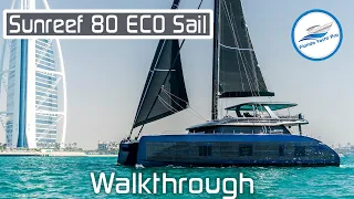 80 Sunreef Eco Sailing Luxury Catamaran Walkthrough at the 2022 Cannes Yacht Show - Available