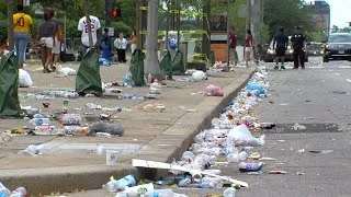 Cavs Championship Celebration: the massive clean-up begins