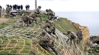 Rangers Reenact Pointe du Hoc Climb - 75th D-Day