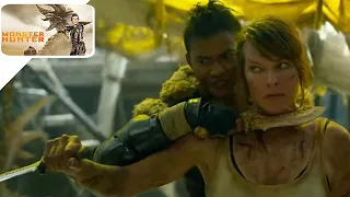 Monster Hunter - Tony jaa vs mila Jovovich fight scene