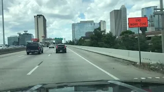 Driving On I-45 Around Downtown Houston, Texas