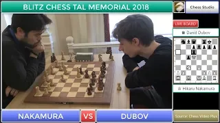 EXCITING OPENING!!! NAKAMURA VS DUBOV | BLITZ CHESS TAL MEMORIAL 2018