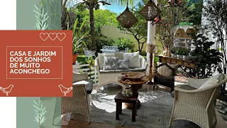 Casa e jardim dos sonhos - Muito aconchego em uma casa bem decorada e jardim encantador