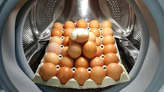 Experiment - Scrambling Eggs - in a Washing Machine