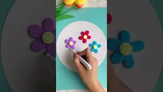 How to make Dough flowers|how to make a drawing with dough| DIY| dough artwork| leaves and flowers