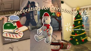 ☃️ decorating for christmas! |  wrapping presents, baking cookies! | roblox bloxburg roleplay