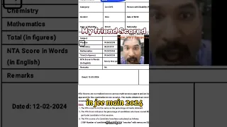 MY Friend JEE MAIN RESULT☠️😭💀| Shocking Result || Jee Main Result 2024 🤡🤣🤡#shorts