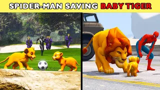 GTA V: LION SAVING BABY LION (FULL VERSION) 🥺| Lion King | #gta