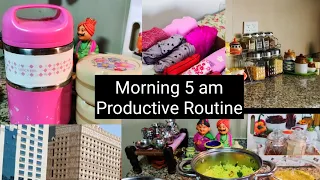 தமிழில் - Productive 5 AM Morning Routine I Indian Mom early Morning Routine I Realistic with Kids