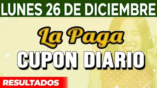 Resultado del sorteo Cupon Diario del Lunes 26 de Diciembre del 2022.