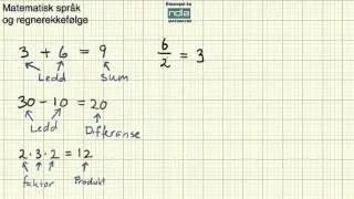 Matematikk 1P   Matematisk språk og regnerekkefølge