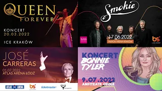 koncerty 2022: Queen Forever, Smokie, Jose Carreras, Bonnie Tyler