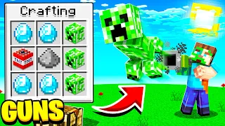 Crafting MOB WEAPONS and GUNS in MINECRAFT!