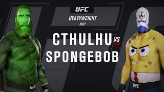 SpongeBob vs. Cthulhu (EA Sport UFC 3) - CPU vs. CPU - Crazy UFC 👊🤪