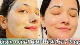 I USED BESAN+CURD TO WASH MY FACE FOR 7 DAYS & THIS HAPPENED *Unexpected Results* #skincarechallenge