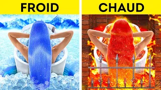 DEFI EXTRÊME CHAUD 🔥 vs FROID ❄️|| Fille de Feu vs Fille de Glace ! Astuces Pour Parents par 123 GO!