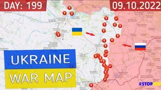 Russia and Ukraine war map 10 September 2022 - 199 day invasion | Military summary latest news today