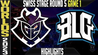 G2 vs BLG Highlights Game 1 S13 Worlds 2023 Swiss Stage Day 9 Round 5 G2 Esports vs Bilibili Gaming