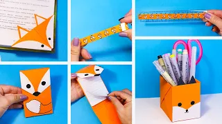 5 DIY КАНЦЕЛЯРИЯ С ЛИСИЧКАМИ🦊 Поделки из бумаги Снова в школу