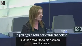 Irish MEP Clare Daly criticises EU sanctions against Russia at a speech in the European Parliament