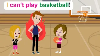 Ella can't play basketball - Funny English Animated Story - Ella English