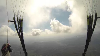 Exiting a cloud - Paragliding