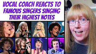 Vocal Coach Reacts to Famous Singers Hitting Their Highest Notes Ever (Lowest To Highest)