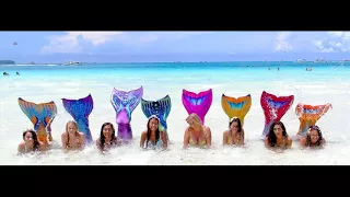 mermaid tails uk shop - seven mermaids meet | mermaid tails in pool | stella the siren