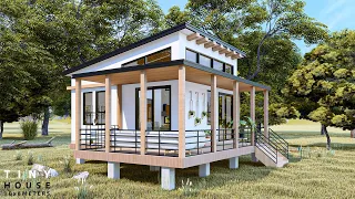 Small farmhouse design ideas / Tiny Simple House 10 x 8 Meters / Tiny Farmhouse