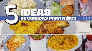 5 IDEAS DE COMIDAS PARA NIÑOS/MENÚ SEMANAL/RECETAS PASO A PASO