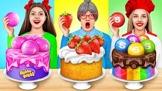 Me vs Grandma Cooking Challenge | Cake Decorating Best Cooking Ideas by MEGA GAME