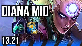 DIANA vs KATA (MID) | 10/0/1, 8 solo kills, Legendary, 1.1M mastery | EUW Master | 13.21