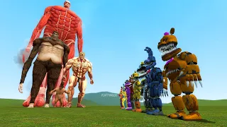 ATTACK ON TITAN VS FNAF ANIMATRONICS!! Garry's Mod Sandbox