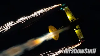 Pitts Biplane Firework Aerobatics - Buck Roetman - Black Flag 2020