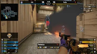 Twistzz 1v4 clutch for the new team  OG vs FaZe  Twistzz cs go