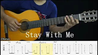 Stay With Me - Miki Matsubara - Fingerstyle Guitar Tutorial TAB + Chord + Lyrics