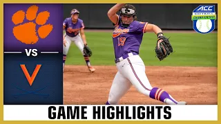 Clemson vs. Virginia Game Highlights | 2024 ACC Softball Championship (2nd Round)