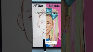 Drawing Jojo Siwa Before Vs AFTER…😳🌈🎨(Crazy Results) #shorts #jojosiwa #drawing #artchallenge