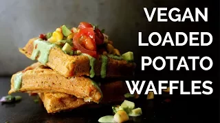 Vegan Loaded Potato Waffles | Vegan Brinner Collab