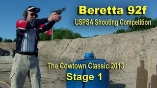 Shooting the Beretta 92f in USPSA Competition - Cowtown Classic Stage 1