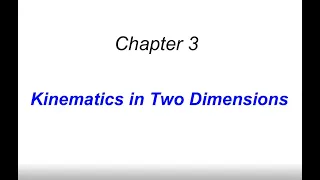 Kinematics in two dimensions