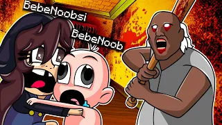 ¡BEBÉ NOOBSI Y BEBE NOOB ESCAPAN DE LA ABUELA GRANNY! 😱😂 GRANNY SIMULATOR